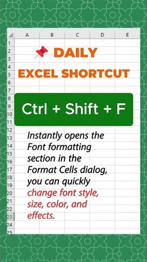 Stop Clicking! Use Ctrl + Shift + F to Format Fonts Instantly in Excel #shorts #excel