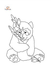 Coloring Page - A Panda is Having a Rest ♥ Online for Free!