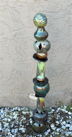 Raku Ceramic Garden Totem – Handmade Clay Sculpture for Outdoor Art & Home Decor - Etsy