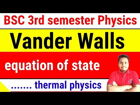 vander waals equation of state thermodynamics || vander waals equation of state