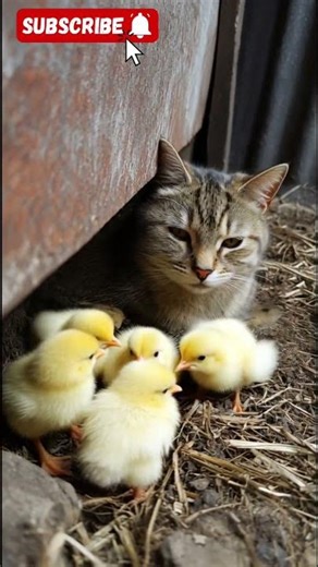 Lucunya! Kucing Pelihara Anak Ayam Kayak Anaknya Sendiri