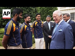 King Charles III and Idris Elba meet with India's test cricket team