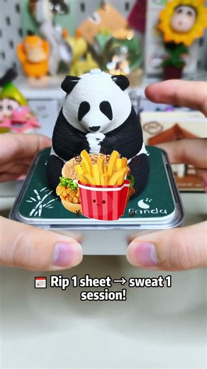 Hand-tear this panda memo pad and watch the 3D magic come alive! 😍 #shorts