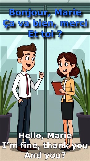 Office Conversation in French 🇫🇷 (with English Translation) #frenchlesson