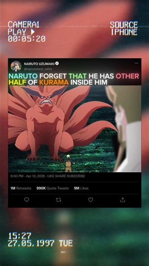 NARUTO FORGET THAT HE HAS OTHER HALF OF KURAMA INSIDE HIM