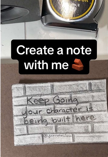 Tried a brick texture today because I want my notes to look better and be easier to read. 🧱 Don’t mind the measuring tape 🤣 This was inspired by a YouTube brick tutorial… @Easy-ish Drawing Videos (YT) @robbiesomething (IG) How do I make the lettering pop against the brick? And where should I hide this one: ☕ coffee shop or 📚 little free library? #drawing #learningtodraw #drawingpractice #createwithme #artistsoftiktok