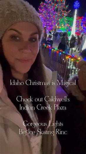 It’s that time of year again! Visit Caldwell’s Indian Creek Plaza for some of the best lights for Christmas! The iceskating rink is much bigger than most in the Treasure Valley and it’s the centerpiece of the lights, surrounding restaurants and places to grab a hot cocoa, or a spiked cider. There are fire pits that surround the ice-skating rink, and a large heated stage that has been fully decorated for Christmas, providing tables for the public to sit out and watch the ice skaters. Indian Creek