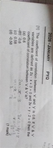 [1] The coefficient of correlation between 'x' and 'y' is 0.6. ... | Filo