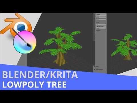 Krita & Blender - Hand Painted Tree Textures & Lowpoly Model