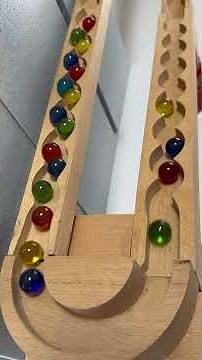 Marble Run Race ASMR☆Colorful Marbles Rolling Down a Wooden Long Course Soothing Sounds