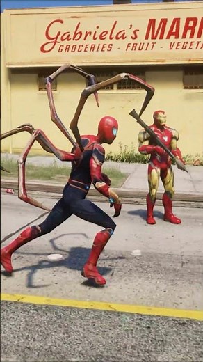 He just stole the car… Spiderman vs Hulk & Iron Man