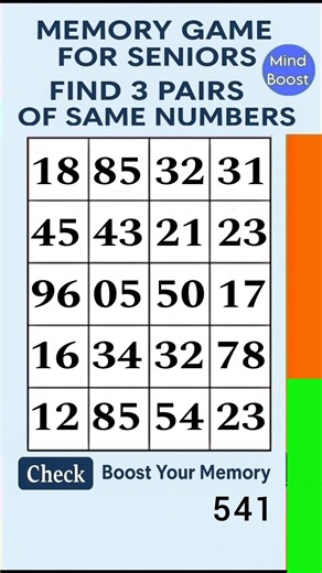 Brain Training for Seniors – Sharpen Your Mind Daily | Match the Numbers