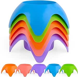 Beach Cup Holder-Sand-Free Drink Holder,Multi-Functional Sand Cup Holder for Beverage Phone Sunglasses Keys,Beach Accessories for Vacation Must Haves Beach Gear for Beach Trip(Multi-Color,5 Packs)