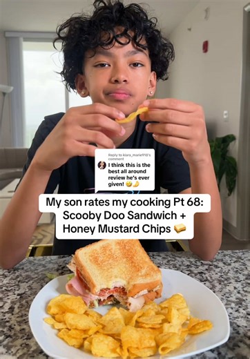 Replying to @kiara_marie918 My son rates my cooking Part 68: Scooby Doo Sandwich w/Honey Mustard Chips #scoobydoosandwich #foodrating #foodreview #sonratesmycooking #sandwich #sandwiches #mukbang