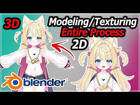 How I Made 3D VTuber Avatar For ‪@cuemew‬ | Blender Workflow~