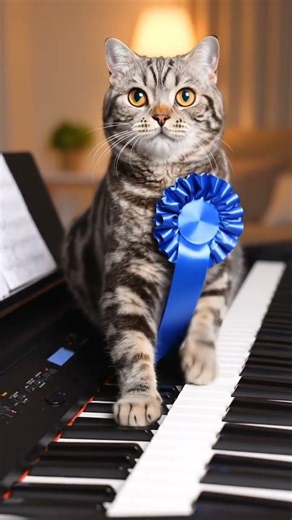 🐱 Piano Cat Wins 1st Place 🎹🏆 – Funny AI Animation Short 😄✨