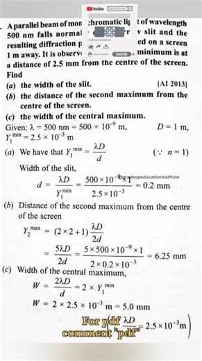 Wave Optics Physics Class 12 Most Important Questions