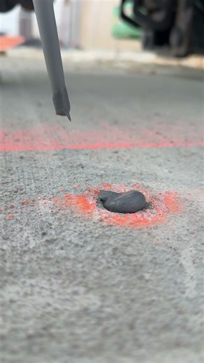 Drilling and epoxying rebar dowels! Use enough epoxy! #concrete #concreteepoxy #rebardowels