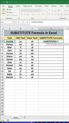 SUBSTITUTE Formula in Excel