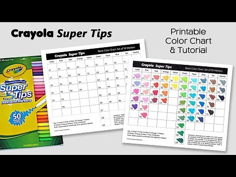 Free Color Chart for Crayola Super Tips Markers ~ Adult Coloring Tutorial