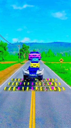 Cars vs. Deep Water Potholes in BeamNG#shorts