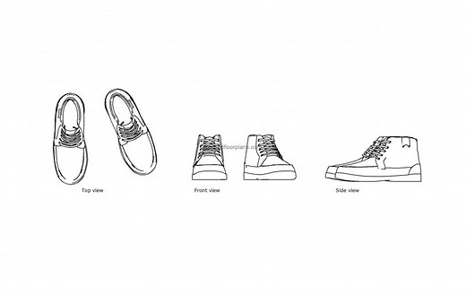 Mens Shoes - Free CAD Drawings