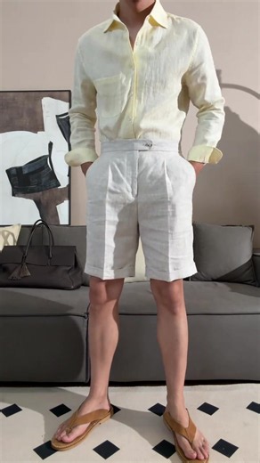 여름철 캐주얼하고 활용도 높은 린넨 반바지 #남성바지 #의류매칭#tiktok #fyp