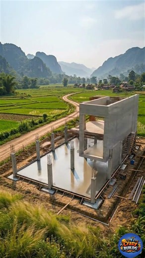 Watch This Modern Farmhouse Rise From Nothing 👀 #timelapse #cinematic #satisfying #construction