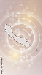 Mobile Vertical Resolution 2160x3840 Pixels, Curacao Animated Map on Minimal Background, Useful for Politics, Elections, Travel, News and Sports Events
