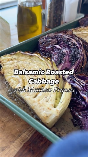 These roasted cabbage wedges with honey and balsamic vinegar make an attractive and healthy side dish that’s also very easy to prepare. Ingredients ⁃ ½ teaspoon ground pepper ⁃ 5 tablespoons olive oil, divided ⁃ ¾ teaspoon salt, divided ⁃ 1 large head red or green cabbage, cut into 10 or 12 wedges ⁃ 2 teaspoons honey ⁃ 4 tablespoons balsamic vinegar, divided ⁃ 1 teaspoon fresh thyme leaves (Optional) Directions 1. Preheat oven to 425 degrees F. Combine pepper, 3 tablespoons oil and 1/2 teaspoon