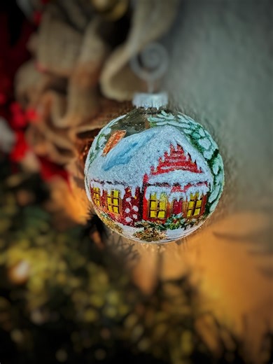 Hand-painted Glass Christmas Ornament, Holiday Keepsake - Etsy