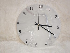 White Wall Clock With Silver Veins - Etsy Australia