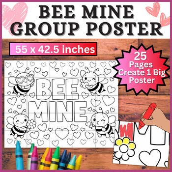 February Collaborative Poster! Valentine's Day Bulletin Board Craft, BEE Mine
