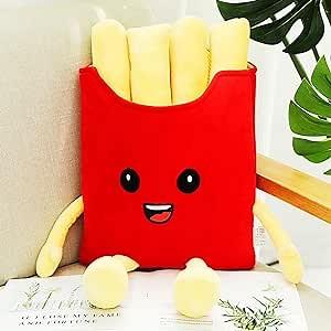 French Fries Bread Plush Toy,Fun Food Plush Pillow,Cute Food Stuffed Animal Toy,Kawaii Room Decor Holiday Birthday Gift for Kids Boys Girls (French Fries)