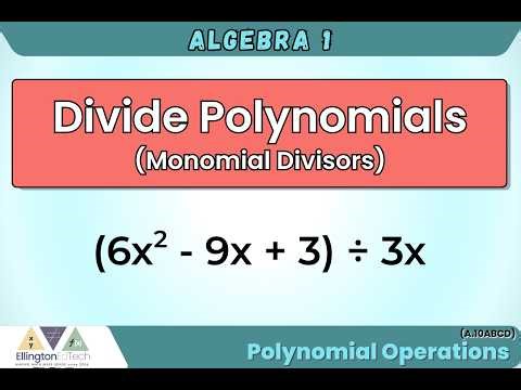 Dividing Polynomials by a Monomial | Algebra 1 in TX (A.10C)