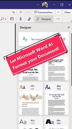 Let Microsoft Word AI Format your Document!