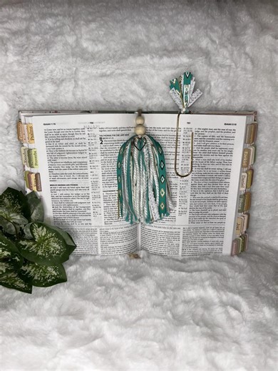 Teal Tassel - Bookmark - Heart Charm - Book Accessories - Bible Tassel - Etsy