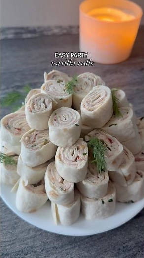 Mini Tortilla Roll-Ups for parties 🥳Quick, easy & gone in minutes! #easyrecipes #shorts