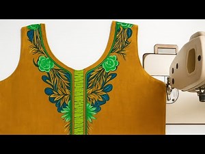 ✅Beautiful Neck Design Cutting and Stitching Tutorial | Easy Kurti Neck Pattern 📍