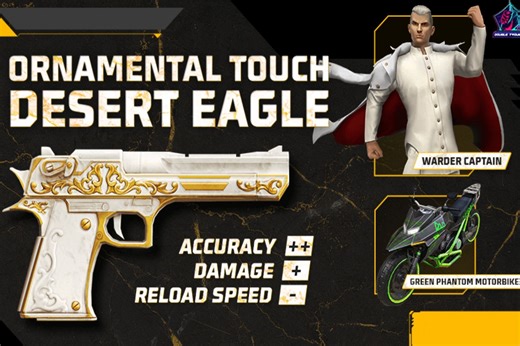 How to get Ornamental Touch Desert Eagle and Warder Captain Bundle in new Free Fire MAX
