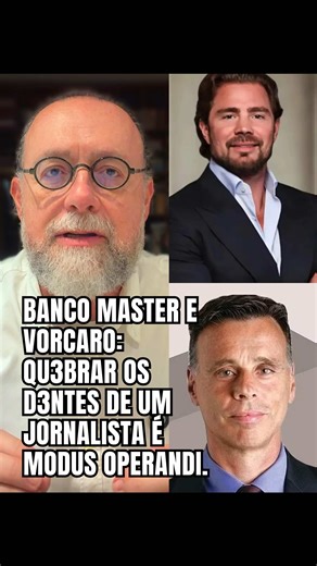 Banco Master e Vorcaro: quando qu3brar os d3ntes de um jornalista é modus operandi. O que começa aparecer não é apenas um crime, mas a revelação de um sistema perverso. #laurojardim #vorcaro #bancomaster #corrupção #crime