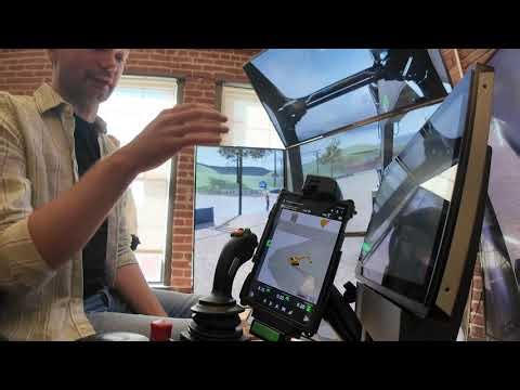 How does the Trimble Earthworks tablet with Automatics feature integrate with CM Labs Simulators?