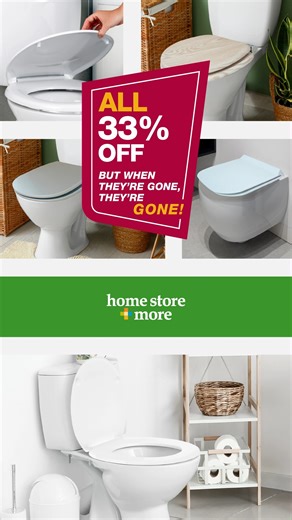 11K views · 14 reactions | From 07/08/2025 - New this week - ALL TOILET SEATS are now ALL 33% OFF! ✨ But when they're gone, they're definitely gone! 勞 Shop in-store and online now: https://bit.ly/4lZtLyN #BathroomUpgrade #HomeEssentials #ToiletGlowUp #AHappyHome | homestore and more | Facebook