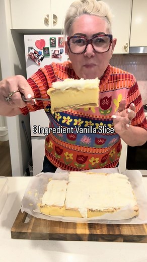 Stephanie Joy de Sousa on Instagram: "THE EASIEST VANILLA SLICE EVER 🤩✨ (All my recipes are on my website - Easy Recipe Gang.🍴) Calling all sweet tooths — this Easy 3 Ingredient Vanilla Slice is the ultimate no-bake Aussie classic! 🇦🇺✨ Think smooth vanilla custard, crisp SAO biscuits, and a buttery lemon icing that’ll make your taste buds dance. 🍋💛 It’s nostalgic, creamy, and absolutely foolproof — no oven required! Just mix, chill, slice, and devo