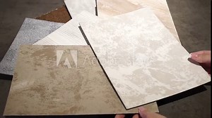 Different types of plaster. Exhibition samples of stucco facade buildings.