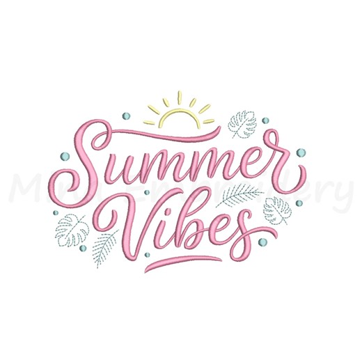 Summer Vibes Embroidery Design, Machine Embroidery Design, 6 Sizes, Instant Download - Etsy