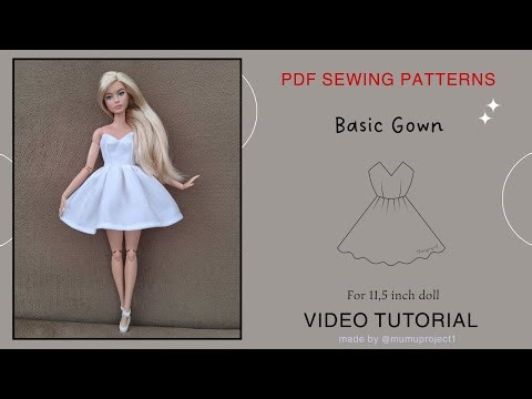 How to Make Barbie Clothes | Simple Gown Sewing Tutorial | Basic Gown for Barbie