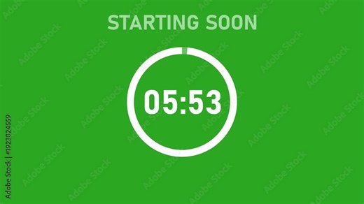 Six minute countdown timer animation from 360 second to 0 second on transparent background, 6 minute countdown timer,countdown video with alpha channel.