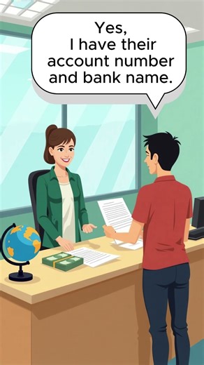 Asking about International Wire Transfer at a Bank – Daily English Conversation #englishforbeginners