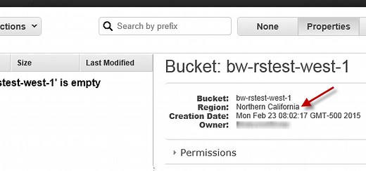 How to check Amazon S3 Bucket location (Region)